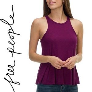 FREE PEOPLE PLUM RAZORBACK TANK TOP